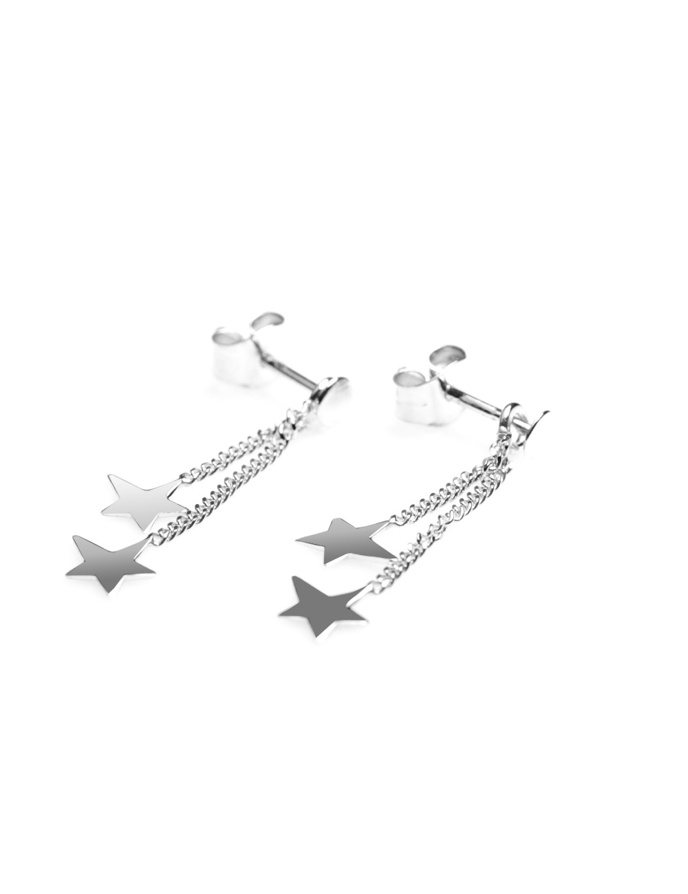 Boucles d'oreilles duo de constellation asymétriques - Or Jaune, Blanc ou Bicolore 375 millièmes (9 Carats)