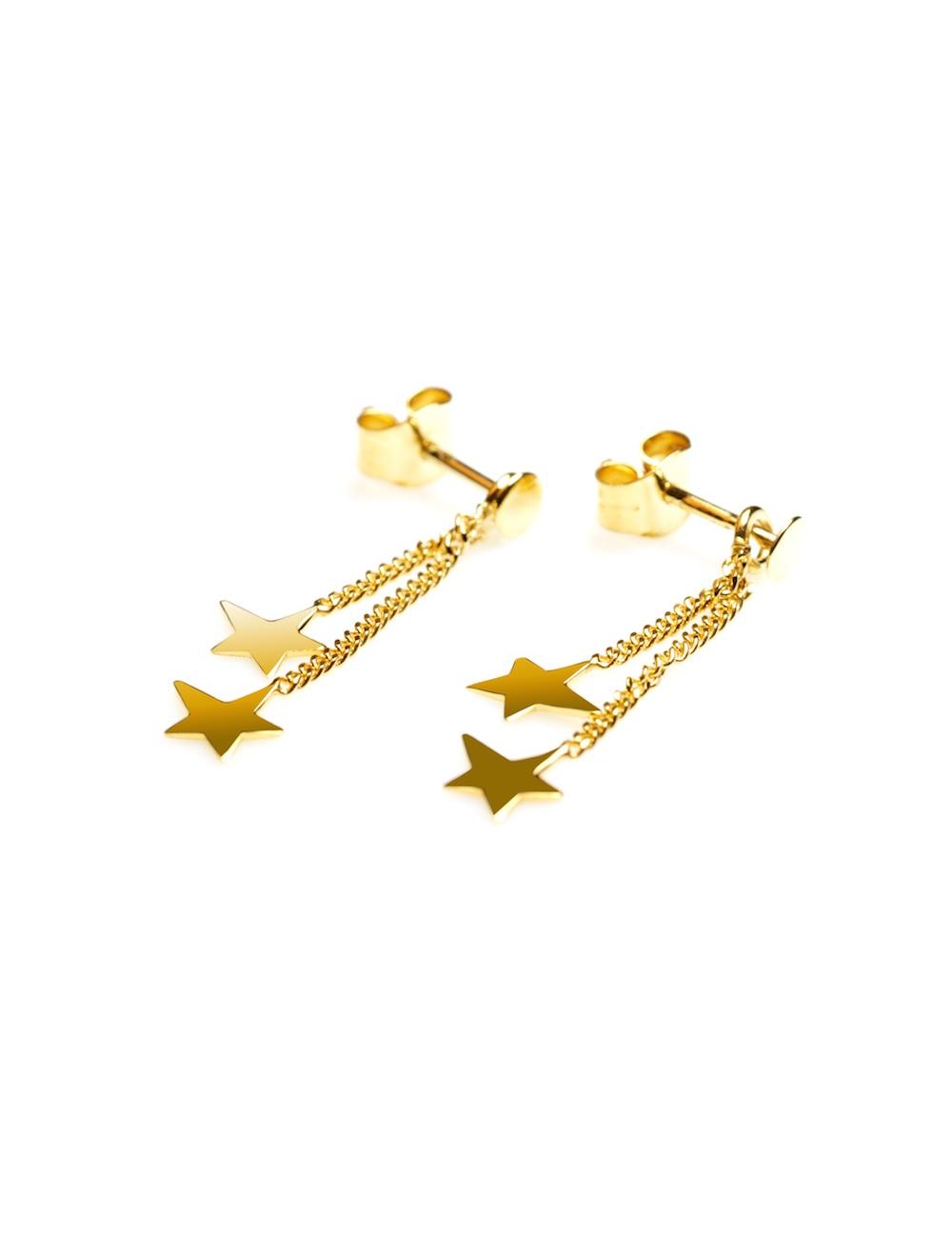 Boucles d'oreilles duo de constellation asymétriques - Or Jaune, Blanc ou Bicolore 375 millièmes (9 Carats)