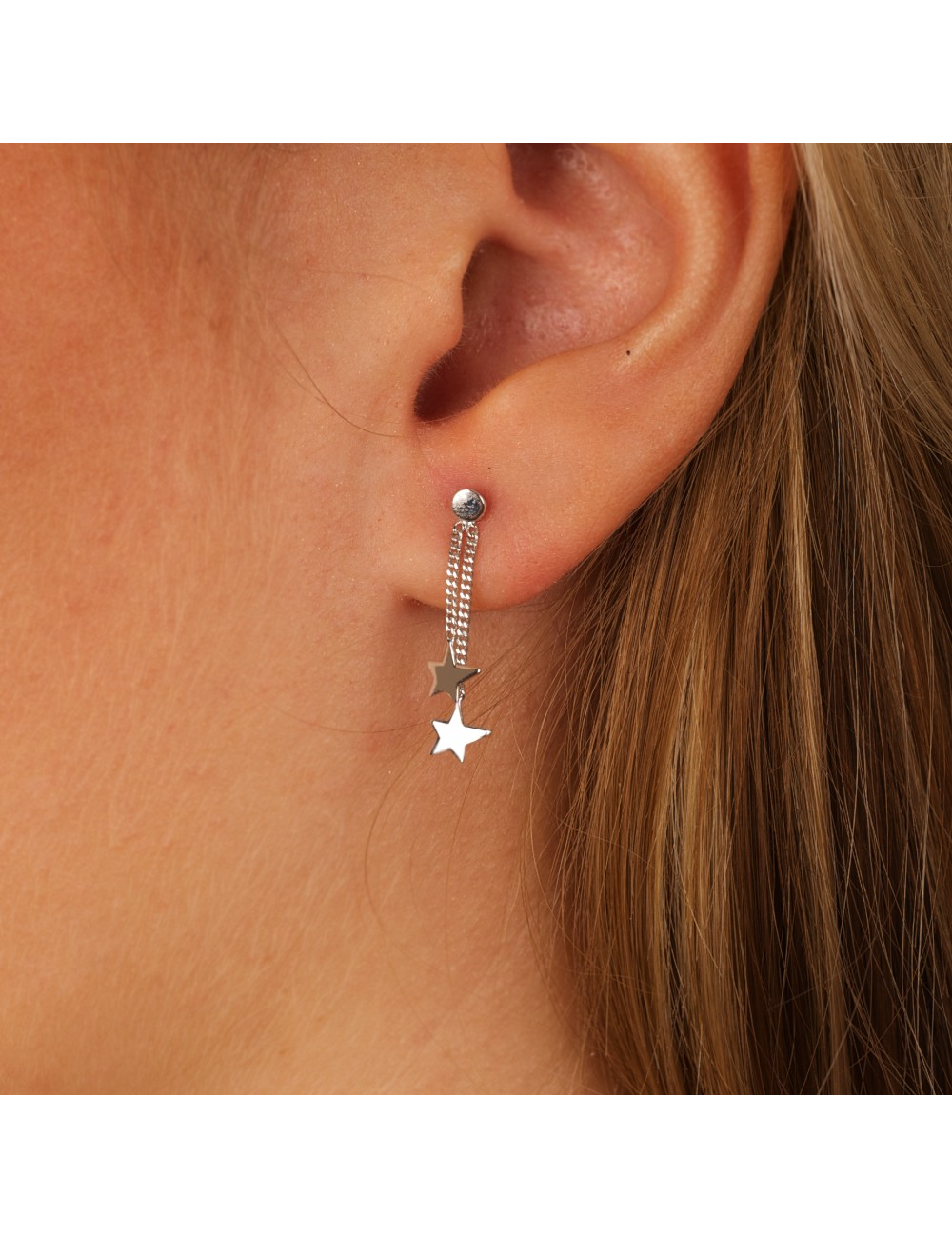 Boucles d'oreilles duo de constellation asymétriques - Or Jaune, Blanc ou Bicolore 375 millièmes (9 Carats)