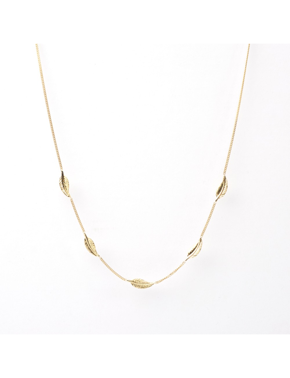 Collier 5 plumes d'Or – Or Jaune, Blanc ou Bicolore 375 millièmes (9 Carats)