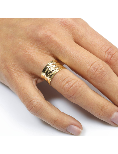 Grande bague d'or froissé - Or Jaune ou Or Blanc 375 millièmes (9 Carats)
