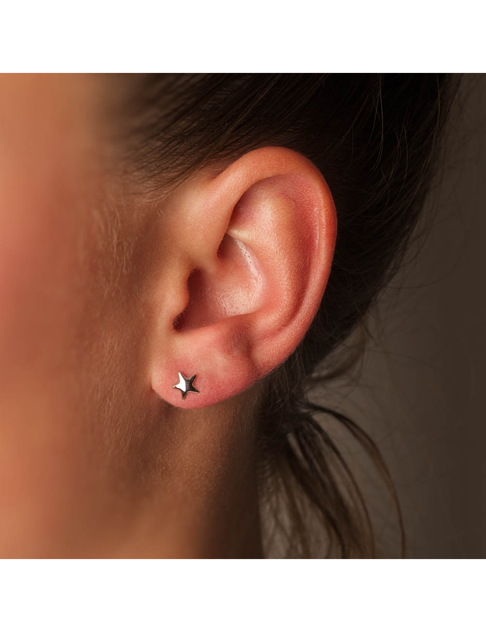 Boucles d'oreilles étoile volume dorée - Or Jaune ou Or Blanc 375 millièmes (9 Carats)