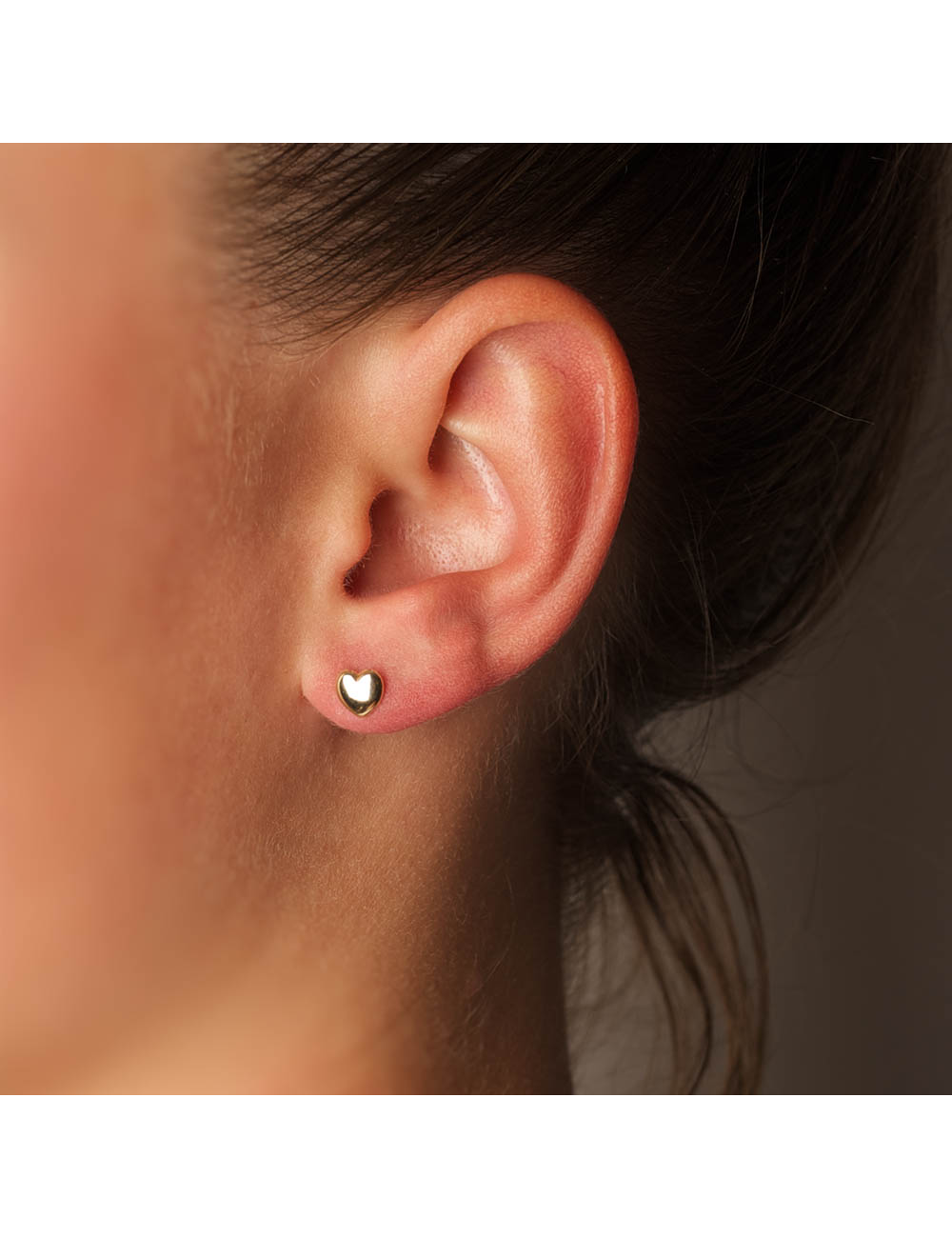 Boucles d'oreilles coeur dôme d’amour - Or Jaune ou Or Blanc 375 millièmes (9 Carats)