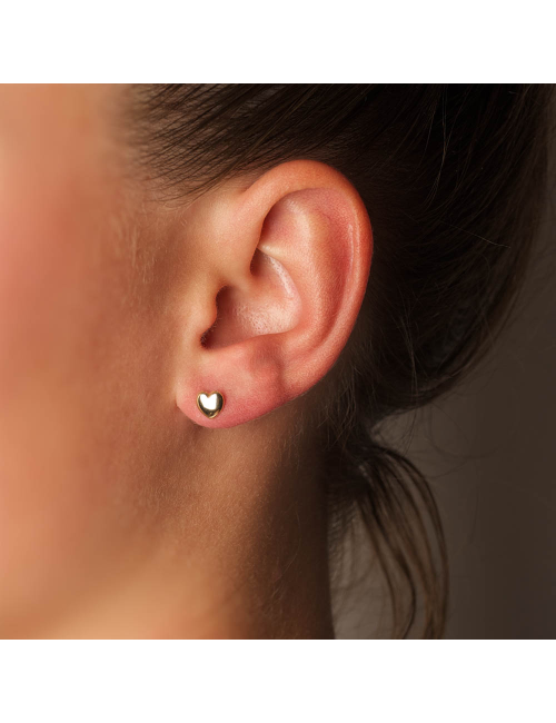 Boucles d'oreilles coeur dôme d’amour - Or Jaune ou Or Blanc 375 millièmes (9 Carats)
