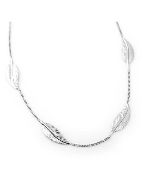 Collier grandes plumes - Or Jaune, Blanc ou Bicolore 375 millièmes (9 Carats)