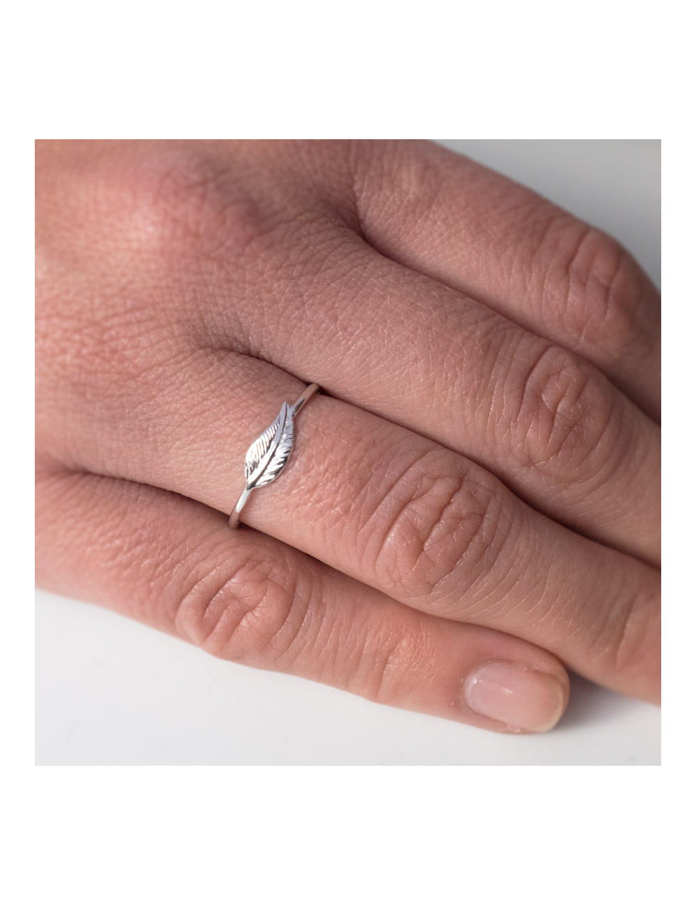 Bague petite plume d'Or - Or Jaune ou Or Blanc 375 millièmes (9 Carats)