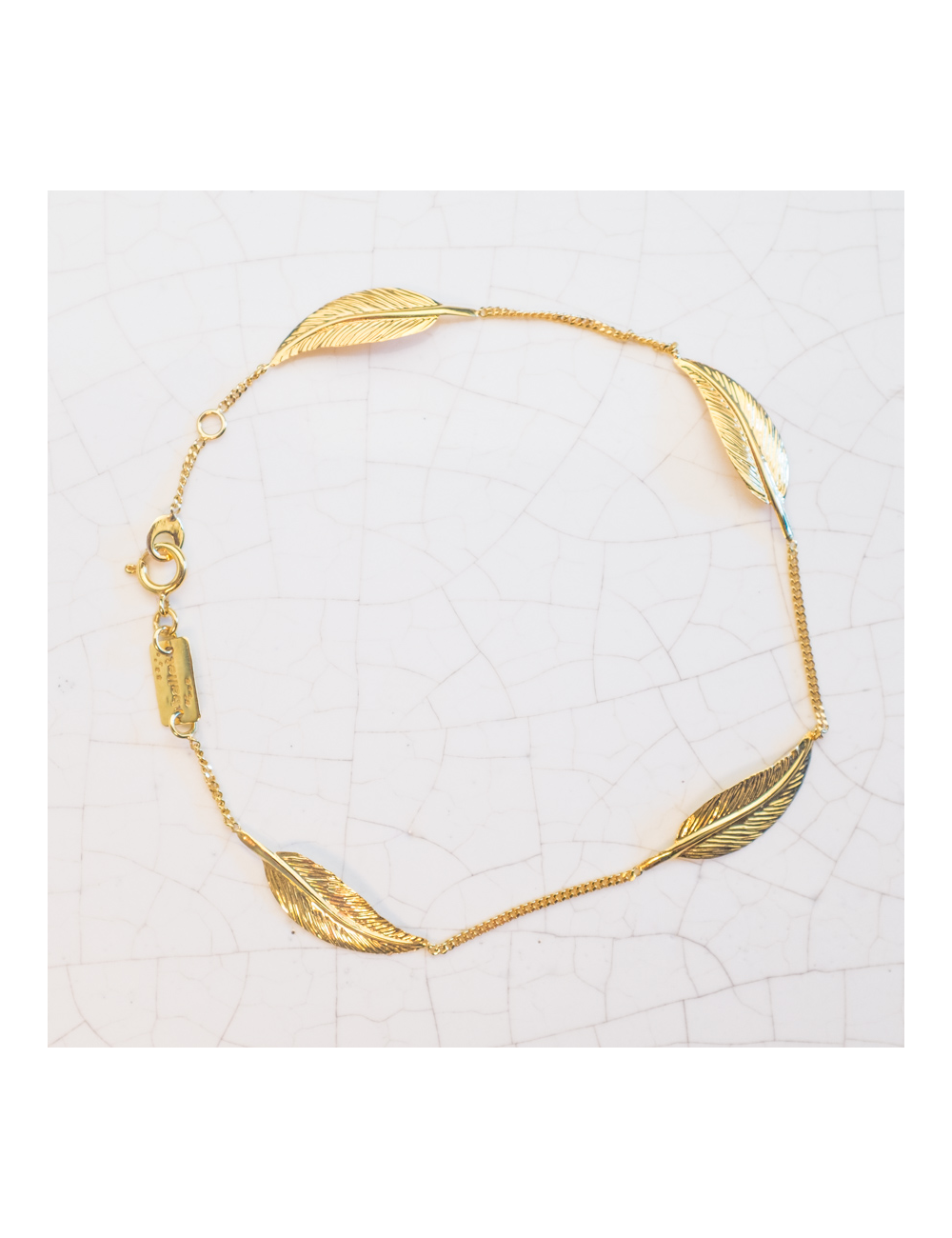 Bracelet danse des quatre plumes - Or Jaune ou Or Blanc 375 millièmes (9 Carats)