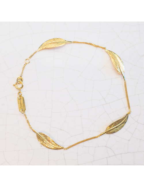 Bracelet danse des quatre plumes - Or Jaune ou Or Blanc 375 millièmes (9 Carats)