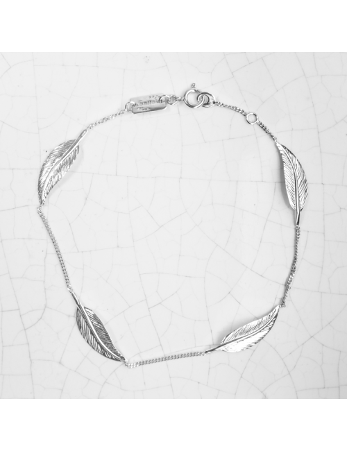 Bracelet danse des quatre plumes - Or Jaune ou Or Blanc 375 millièmes (9 Carats)