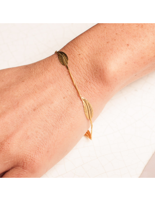 Bracelet danse des quatre plumes - Or Jaune ou Or Blanc 375 millièmes (9 Carats)