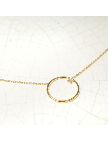Collier grand cercle en Or et diamant éthique - Or Jaune ou Or Blanc 375 millièmes (9 Carats)