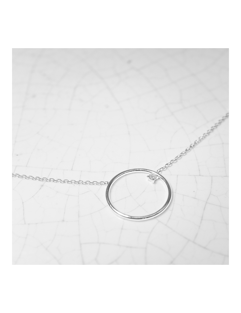 Collier grand cercle en Or et diamant éthique - Or Jaune ou Or Blanc 375 millièmes (9 Carats)