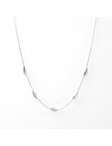 Collier enfant 5 petites plumes en Or jaune ou en Or blanc 9 carats