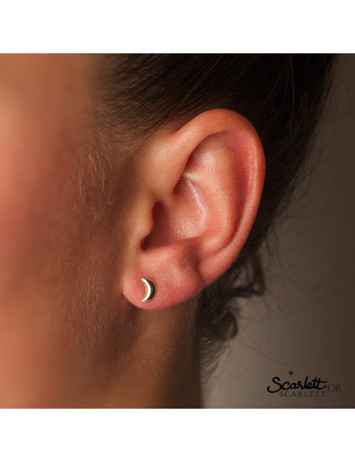 Boucles d'oreilles pleine lune bombée - Or Jaune ou Or Blanc 375 millièmes (9 Carats)