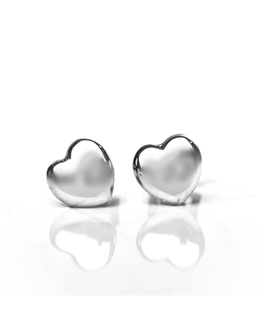 Boucles d'oreilles coeur dôme d’amour - Or Jaune ou Or Blanc 375 millièmes (9 Carats)