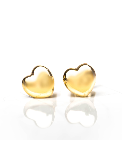 Boucles d'oreilles coeur dôme d’amour - Or Jaune ou Or Blanc 375 millièmes (9 Carats)