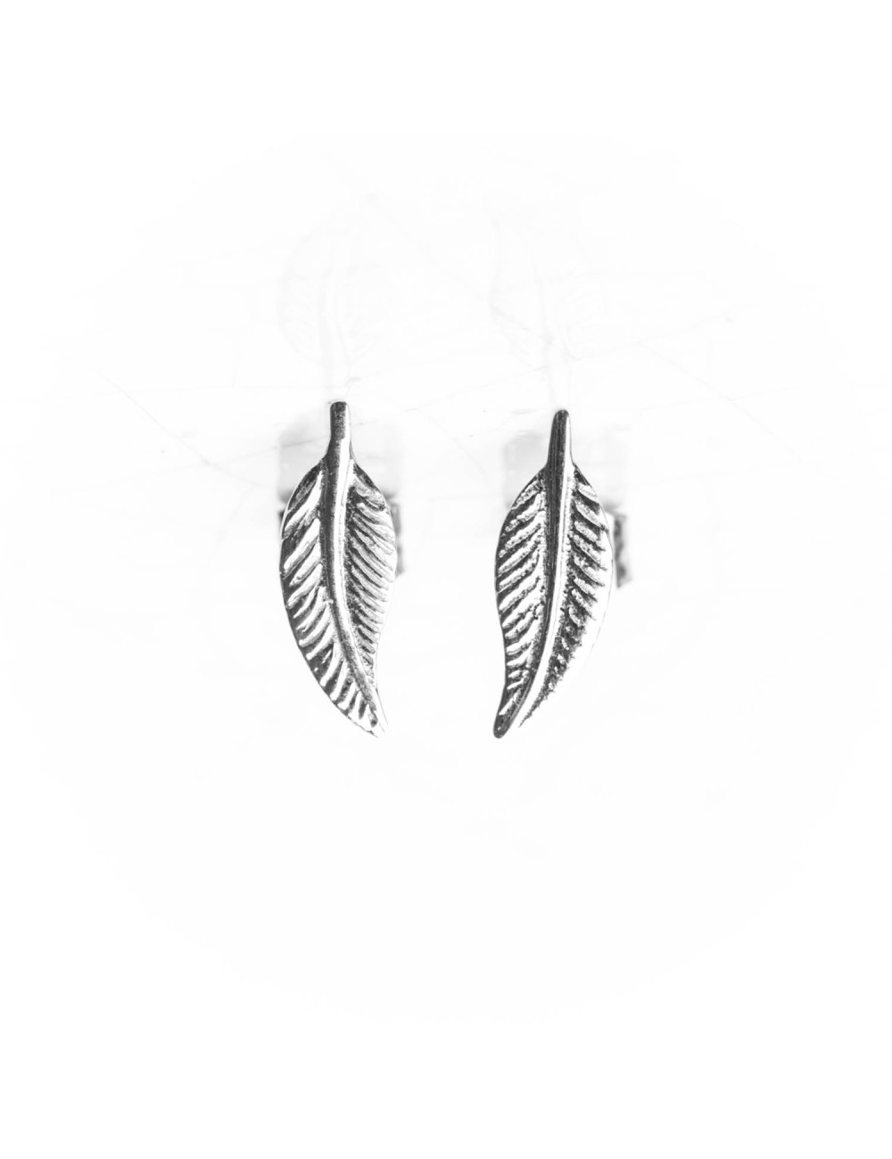 Boucles d'oreilles enfant plume en Or jaune ou en Or blanc 9 carats