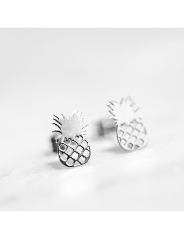 Boucle d'oreille enfant ou bébé ananas or jaune ou or blanc 9 carats