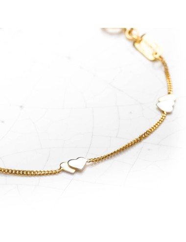 Collier duo de cœurs - Or Bicolore 375 millièmes (9 carats)