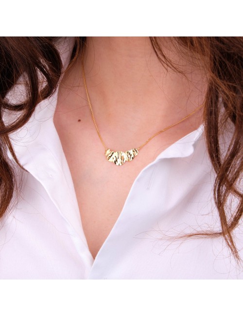 Collier composé de cercles sculptés - Or Jaune ou Or Blanc 375 millièmes (9 Carats)