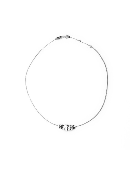 Collier composé de cercles sculptés - Or Jaune ou Or Blanc 375 millièmes (9 Carats)