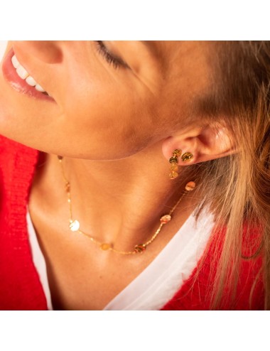 Boucles d'oreilles chute de ronds froissés - Or Jaune ou Or Blanc 375 millièmes (9 Carats)