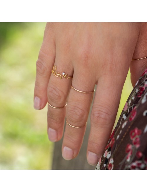 Bague fil éternel phalange - Or Jaune ou Or Blanc 375 millièmes (9 Carats)