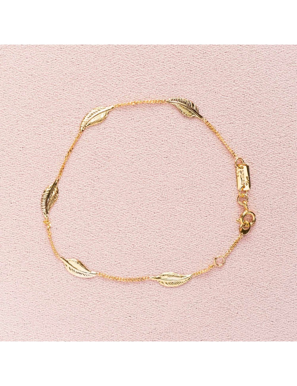 Bracelet enfant petites plumes en Or jaune ou en Or blanc 9 carats