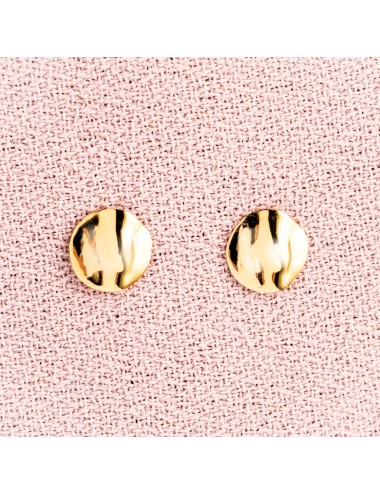 Boucles d'oreilles pour Bébé ou Enfant petit rond froissé en Or jaune ou Or blanc 9 carats