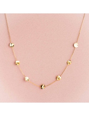 Collier enfant ou bébé 7 ronds froissés en Or jaune ou Or blanc 9 carats