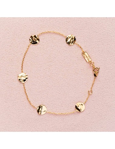 Bracelet pour enfant ou Bébé Ronds froissées en Or jaune, Or blanc ou Bicolore 9 carats