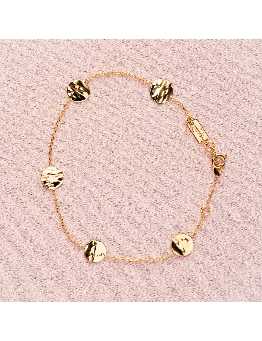 Bracelet pour enfant ou Bébé Ronds froissées en Or jaune, Or blanc ou Bicolore 9 carats