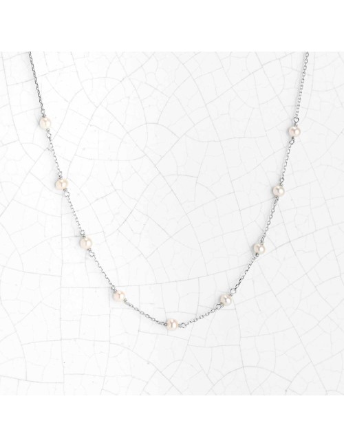 Collier perles douces nacrées – Or Jaune ou Or Blanc 375 millièmes (9 Carats)