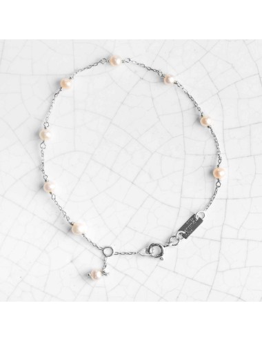 Bracelet murmure de moyennes perles d'eau douce - Or Jaune ou Or Blanc 375 millièmes (9 Carats)