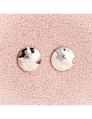 Boucles d'oreilles pour Bébé ou Enfant petit rond froissé satiné en Or jaune ou Or blanc 9 carats