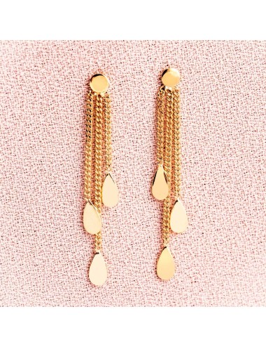 Boucles d'oreilles pour Bébé ou Enfant 3 gouttes en Or jaune, Or blanc ou Or bicolore 9 carats