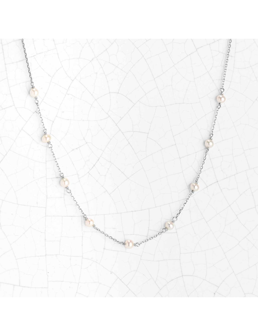 Collier pour enfant ou bébé orné de perles d'eau douce, en Or jaune ou Or blanc 9 carats