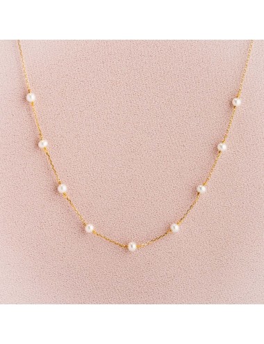 Collier pour enfant ou bébé orné de perles d'eau douce, en Or jaune ou Or blanc 9 carats