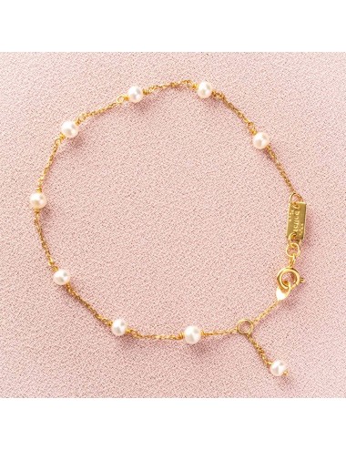 Bracelet pour bébé ou enfant orné de perles d'eau douce, en Or jaune ou Or blanc 9 carats