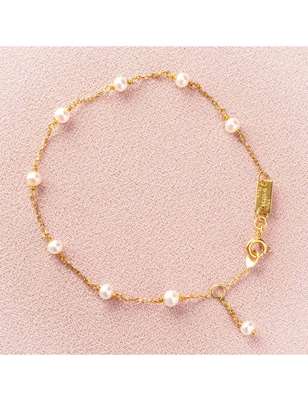 Bracelet pour bébé ou enfant orné de perles d'eau douce, en Or jaune ou Or blanc 9 carats