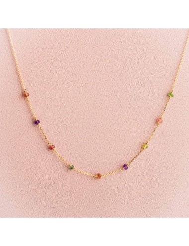 Collier pour bébé ou enfant orné de pierres fines, en Or jaune ou Or blanc 9 carats