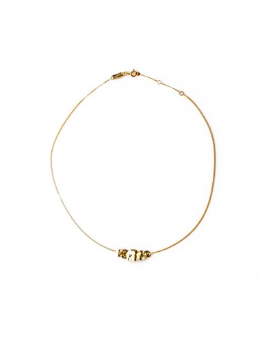 Collier pour enfant motif central ronds froissés de tailles différentes en Or jaune ou Or blanc 9 carats