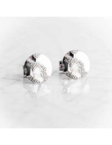 Boucles d'oreilles petit rond grungé - Or Jaune ou Or Blanc 375 millièmes (9 Carats)