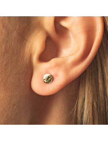 Boucles d'oreilles petit rond froissé de lumière - Or Jaune ou Or Blanc 375 millièmes (9 Carats)