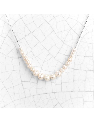 Collier sillage de perles glissées - Or Jaune ou Or Blanc 375 millièmes (9 Carats)