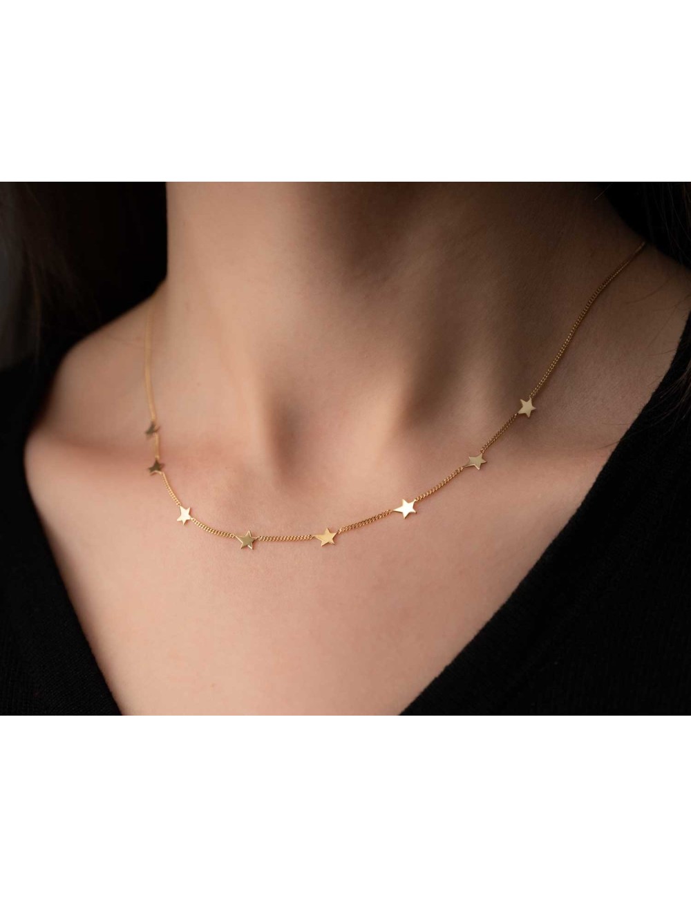 Collier danse céleste d'or - Or Jaune ou Or Blanc 375 millièmes (9 Carats)