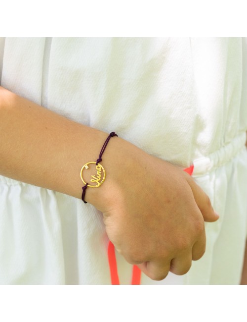 Bracelet Or 9 carats pour Bébé ou Enfant Prénoms personnalisés cordon de 250€ à 275€