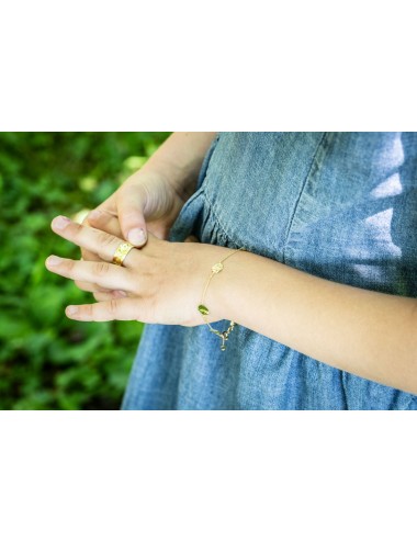 Bracelet pour enfant ou Bébé Ronds froissées en Or jaune, Or blanc ou Bicolore 9 carats