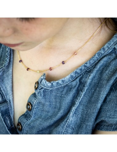 Collier pour bébé ou enfant orné de pierres fines, en Or jaune ou Or blanc 9 carats