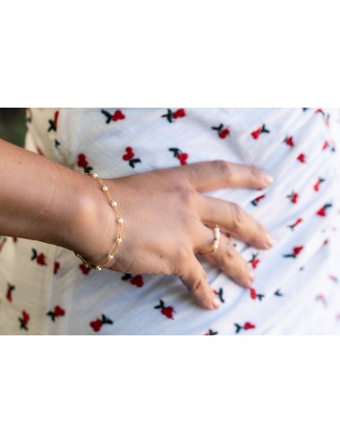 Bracelet murmure de petites perles d'eau douce - Or Jaune ou Or Blanc 375 millièmes (9 Carats)